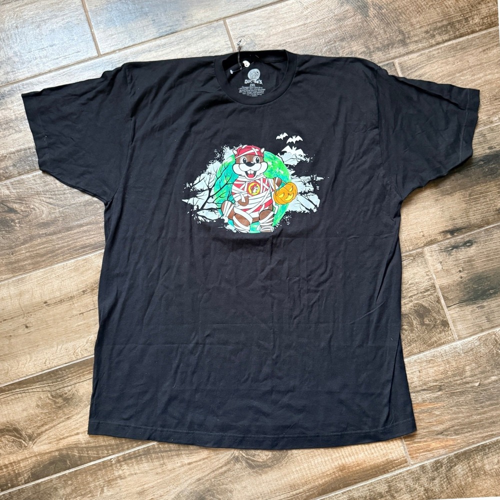 Buc-ee's Mens Halloween Boo Crew Glow In The Dark T-Shirt, Black Orange, 2XL